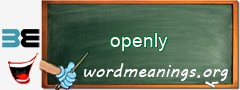 WordMeaning blackboard for openly